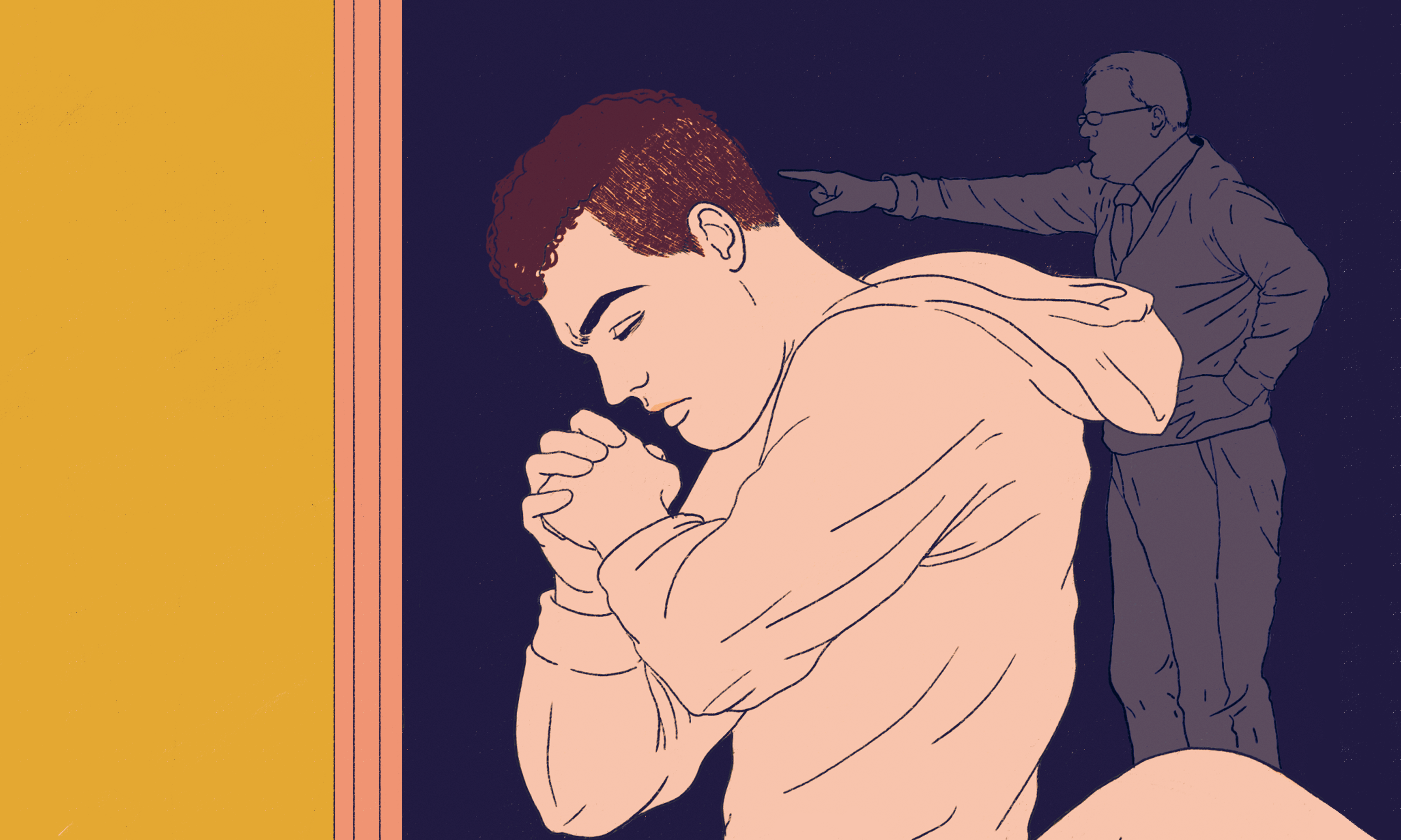 Jeune homme de profil se préparant à boxer