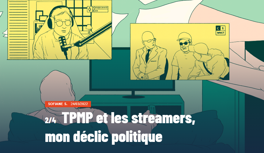 Capture d'écran du deuxième article de la série : "TPMP et les streamers, mon déclic politique".