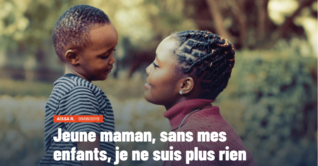 Capture d'écran de la miniature de l'article "Jeune maman, sans mes enfants, je ne suis plus rien".