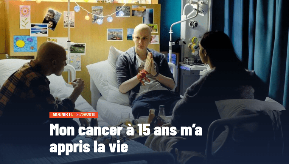 Capture d'écran de la miniature de l'article "Mon cancer à 15 ans m'a appris la vie".