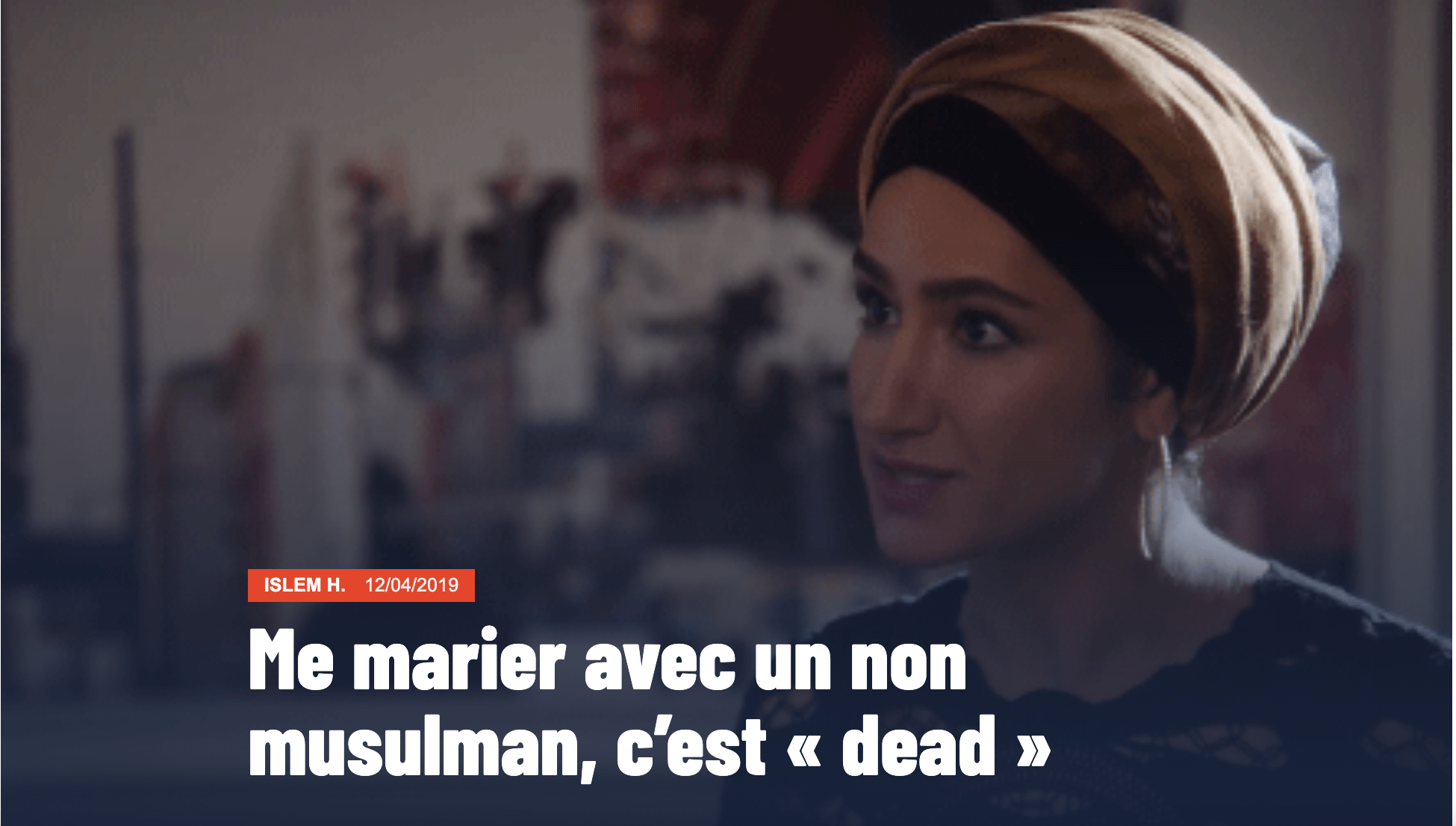 Capture d'écran de la miniature de l'article "Me marier avec un non musulman, c'est dead". L'image est extraite de la série Bold Type. 